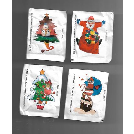 4 Bustine Zucchero Italia - Natale ( Vuote )