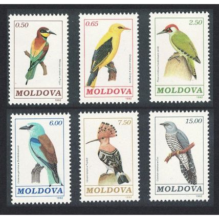 Moldova Oriole Hoopoe Woodpecker Cuckoo Birds 6v 1992 MNH SG#19-24