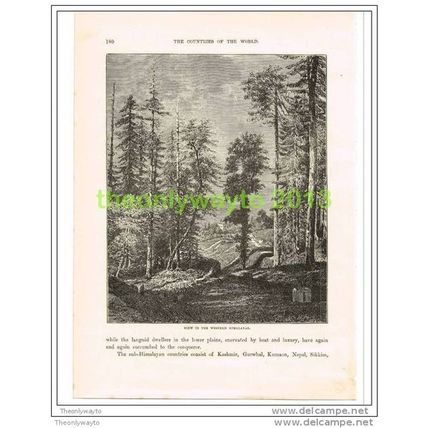 VIEW OF THE WESTERN HIMALAYAS, INDIA, Book Illustration c1890