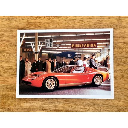 Lamborghini Miura P400 GT Launch Photo Postcard, Italy 1966, Orlebar Brown Promo