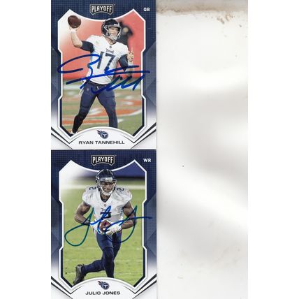 RYAN TANNEHILL & JULIO JONES AUTO 2021 TENNESSEE TITANS ALL-PRO OFFENSE PLAYERS