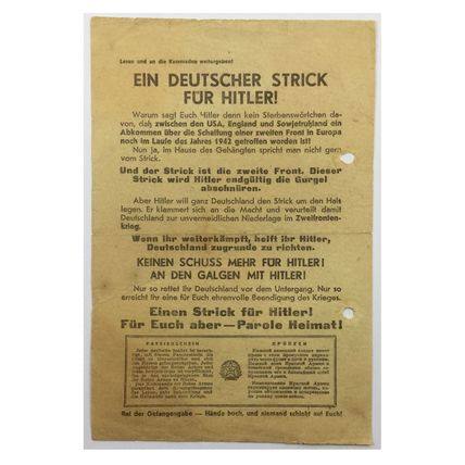 WW2 Russian/Soviet Air Drop Leaflet Illustrated by Boris Efimov. - Code 1627.