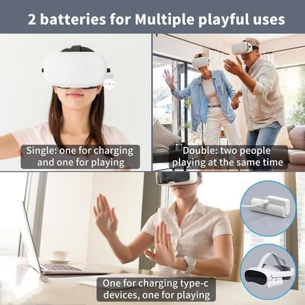 JUBOTY Battery Pack for Meta Quest 2, Fast Charging 5000Mah Lightweight Portable