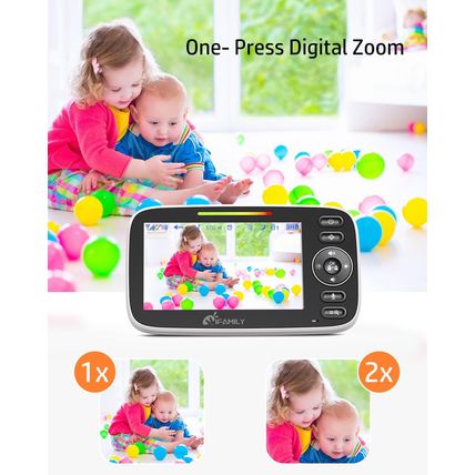 Ifamily Split Screen Baby Monitor, Large Display Video Baby Monitor with 2 Camer