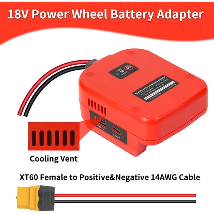 18V to 12V Step-Down Converter for Milwaukee M18 18V for Power Battery Adapter W