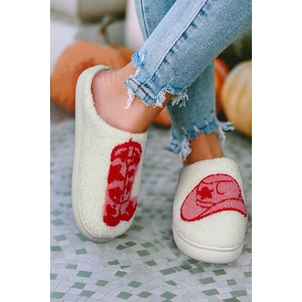 Rush Western Graphic Embroidered Sherpa Home Slippers