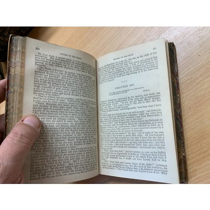 1863 SIR WALTER SCOTT "PEVERIL OF THE PEAK" FICTION ANTIQUE HARDBACK BOOK (P3)