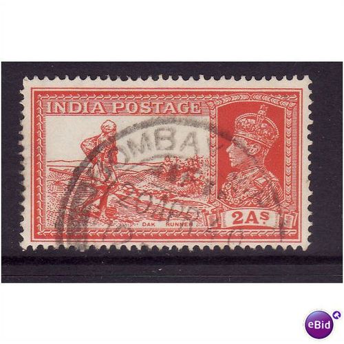 INDIA 1937 SG251 2A VERMILION DAK RUNNER FINE USED