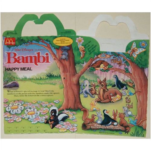 1988 McDonalds Bambi Spring Happy Meal Box