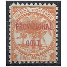 Samoa 1899 SG92 2d Dull Orange Provisional Government Mounted Mint . . .