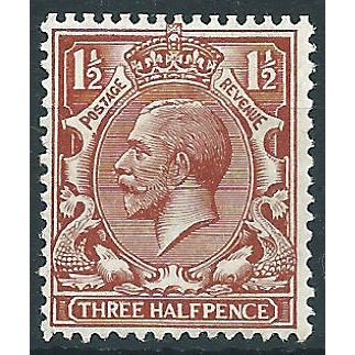 1912 SG362 1 1/2d Red-Brown Wmk Royal Cypher Mounted Mint ...