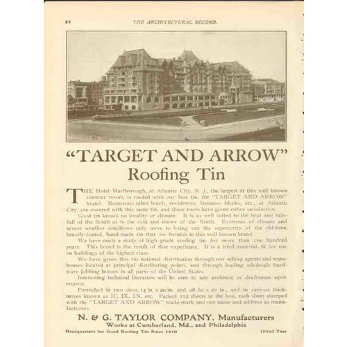 n g taylor company 1911 hotel marlborough atlantic city nj vintage ad