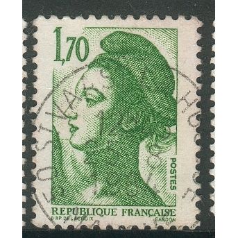 France 1984 - 1f.70 green - "Liberty" (after Delacroix) used