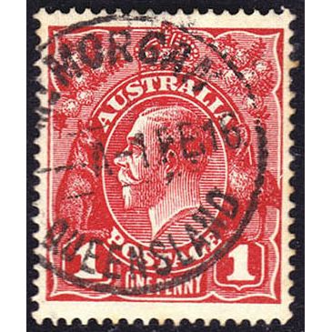 Australia 1914 King George V 1d Used Stamp Crown Over A Wmk. 14p