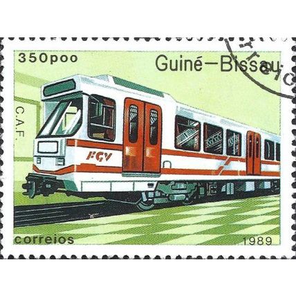 GUINEA BISSAU, RAIL, CAF Locomotive, green 1989, 350peso