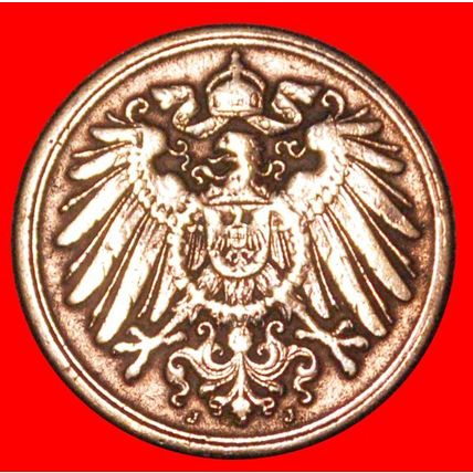 EAGLE (1890-1916): GERMANY ★ 1 PFENNIG 1890J UNCOMMON!★LOW START★NO RESERVE