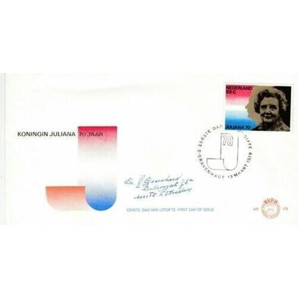 Netherlands 1979 Queen Juliana 70th Birthday FDC special cancel VGC No 173