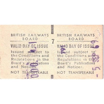 LONDON BRIDGE - KENLEY SMITHAM 1969 British Railways Board Ticket BRB 1169