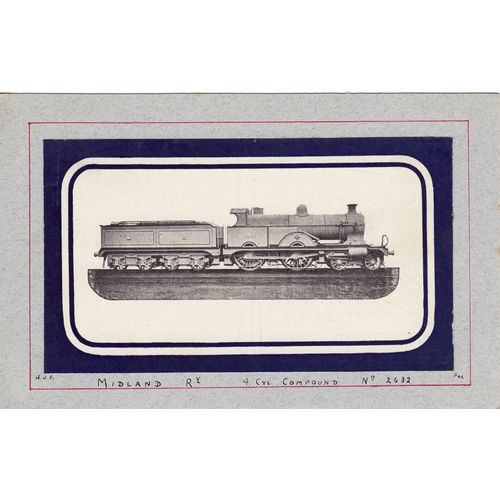 WW1 Railway Postcard Midland Class 4 Compound 2632 4-4-0 Loco LMS