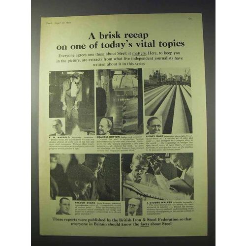 1959 The British Iron & Steel Federation Ad - Recap
