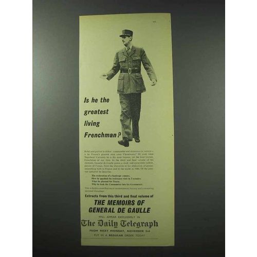 1959 The Daily Telegraph Ad - General de Gaulle