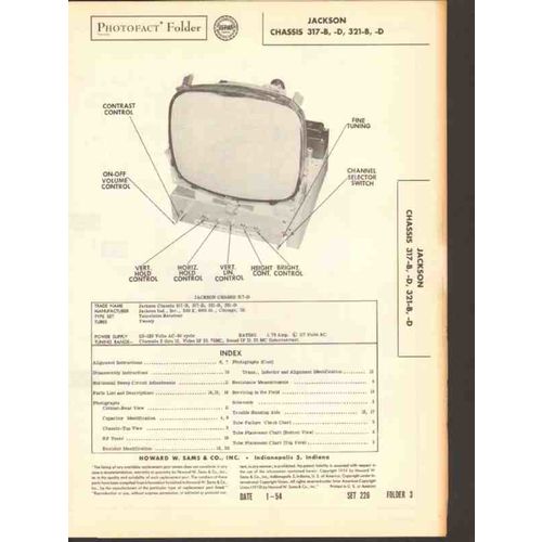 JACKSON model 317-B 317-D 321-B 321-D television Sams Photofact manual