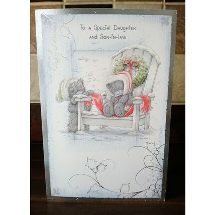 Me To You Christmas Cards - Daughter & Son in Law - Glitter Card - 018