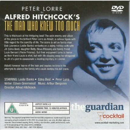 The Man Who Knew Too Much DVD Promo The Guardian Full Movie Alfred Hitchcock