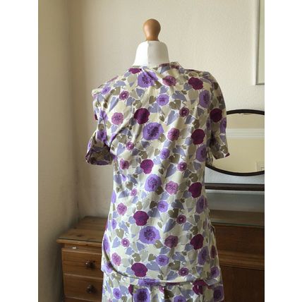 Nicole Vintage Two Piece Jersey Skirt And Top Size 10 Shirt Size 8 Floral Print