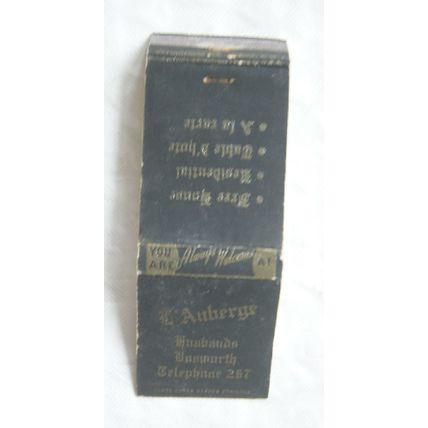 old Matchbook Cover - L'Auberge, Husbands Bosworth