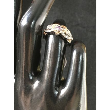 Ring Engagement Promise Heart Shaped Two Tone Ring #79 USA Seller
