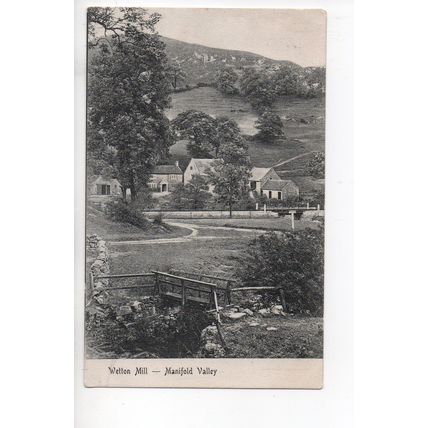 NICE PRINTED POSTCARD OF WETTON MILL MANIFOLD VALLEY DERBYSHIRE (437)