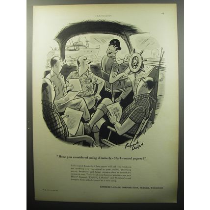 1951 Kimberly-Clark Paper Advertisement - cartoon by Richard Decker