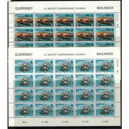 ZAYIX - Great Britain Guernsey 241-242 MNH Europa CEPT ships sheets 072422SL16