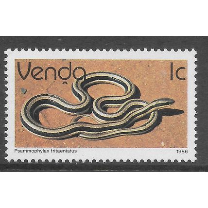 VENDA 1986 REPTILES 1c THREE LINED GRASS SNAKE SG 119 UM MINT