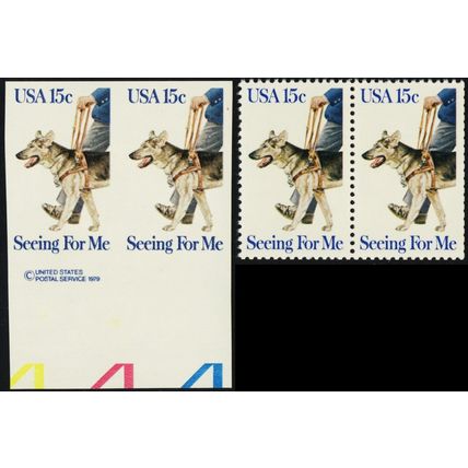 1797a, MNH 15¢ Imperforate Between Error Pair With Normal - Stuart Katz