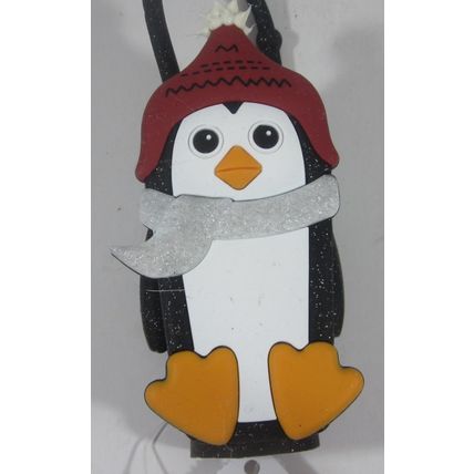 Bath & Body Works PocketBac Hand Sanitizer Holder Penguin Red Hat Silver Scarf