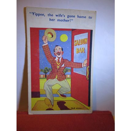 SAUCY SEASIDE POSTCARD used 1952 postmark no 7336 artist Bob Wilkin #
