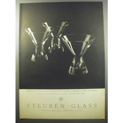 1955 Steuben Cocktail Glasses Advertisement