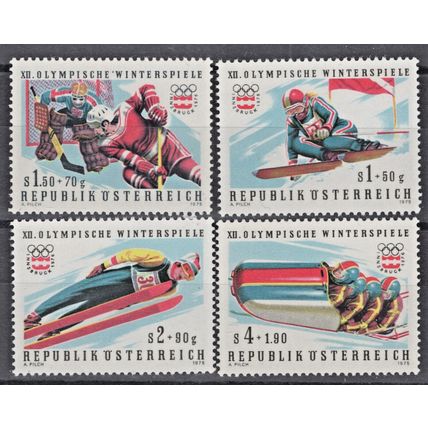 Austria B331-B334 MNH Semi-Postal Alpine Skiing Hockey Sports ZAYIX 071822S35