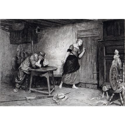 FROM THE FIELD OF SEDGEMOOR 1887 Charles Oliver Murray - Luke Fildes ETCHING