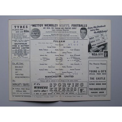 FULHAM v MANCHESTER UNITED Div1 05/09/1964