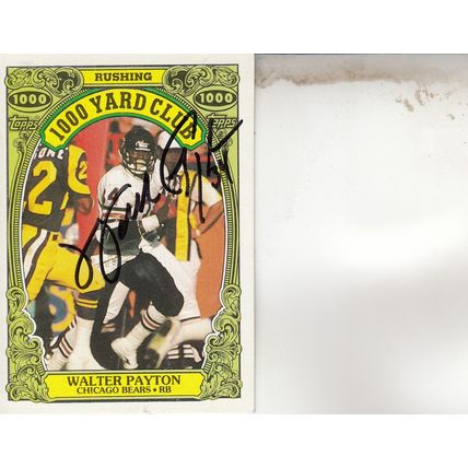 WALTER PAYTON AUTOGRAPHED 1986 1000 YARD CLUB CHICAGO BEARS HOF SB CHAMPION