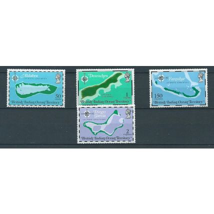 british indian ocean territory sg81 sg 81 set maps 1975 mnh