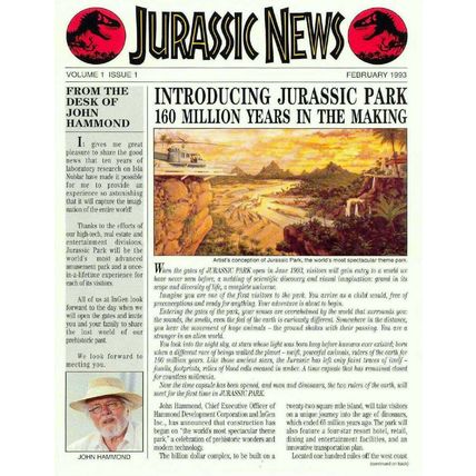 1993 JURASSIC NEWS vol. 1, issue 1 rare OOP dinosaur film campaign promo
