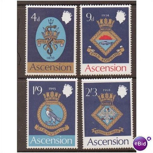Ascension QEII 1969 Navy Crests Mounted Mint MM SG 121-124 Sc 126-129 stamp bird