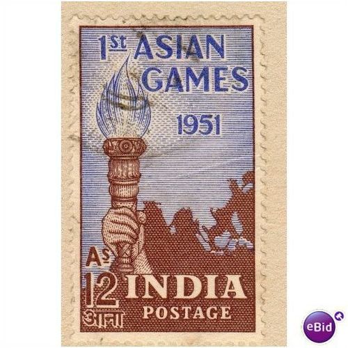 India 1951 - SG 336 - Torch & Map 12a brown & blue - used