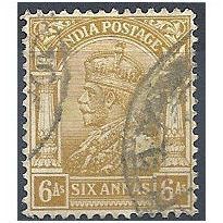 India 1912 SG177 6a Yellow-Bistre Fine Used .
