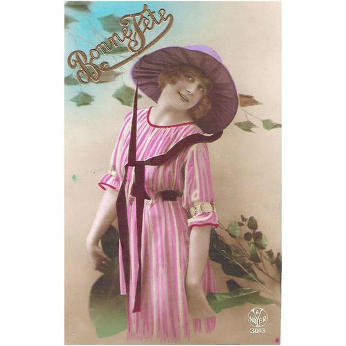 CARTE POSTALE - MODE - FEMME A CHAPEAU - REF 125