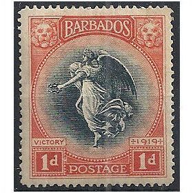 Barbados 1920 SG203 1d Black & Vermillion Mounted Mint . ..